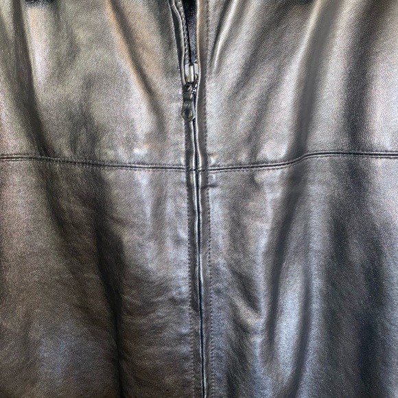Nicole Miller New York Mens Black Leather Lined Zipper Jacket - Picture 9 of 11
